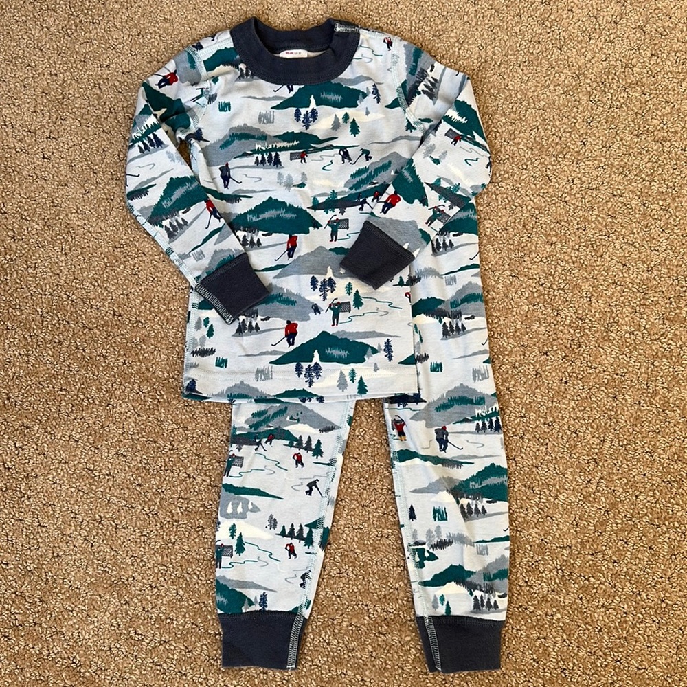 Hanna Andersson Holiday Print Long John Pajama Set